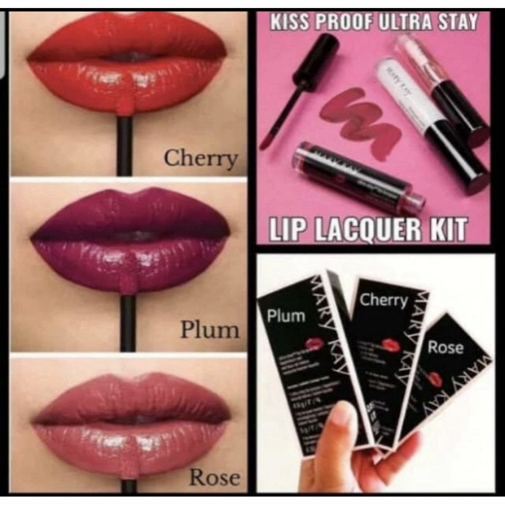 NIB Mary Kay Ultra Stay Lip Lacquer Kit PLUM ROSE CHERRY 1 Ea Sealed NOS - Picture 12 of 12